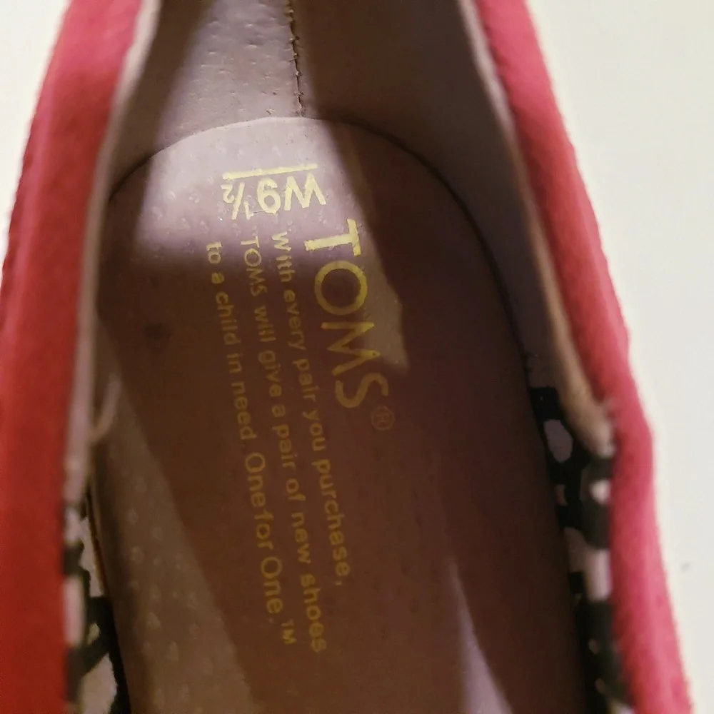 Toms classic Crosshatch Women's Wedges pump sandals 9.5 Red